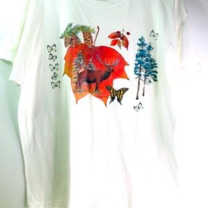 Autumn nature animal leaves butterfly fall t shirt NEW Unisex Size XL